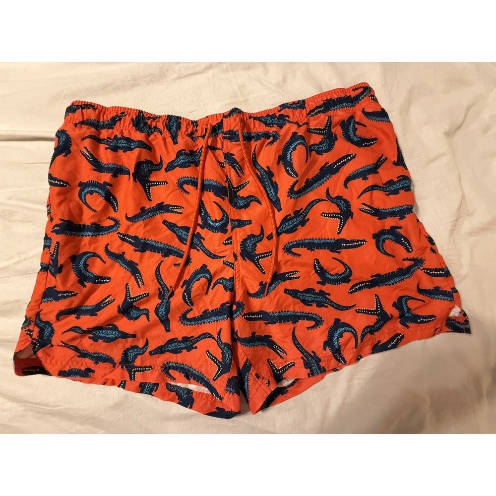 Mens alligator swim trunks size 2xl orange beach coastal